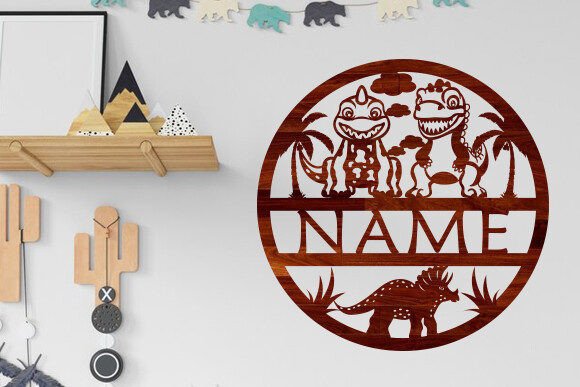 Download Nursery Dinosaur Name Sign Laser Cut Svg - Dinosaur name sign Collection