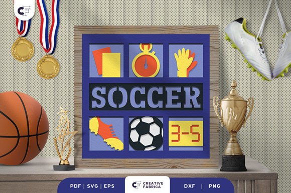 Download Football Soccer 3D Layered Paper Cut - Premium Resources