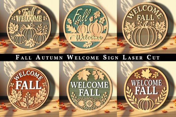 Download Fall Autumn Welcome Sign Laser Cut SVG - Autumn welcome sign Collection